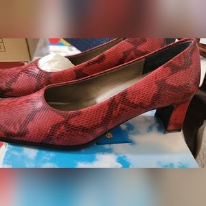 Cloudwalkers Red & Black Python Heels. NWT